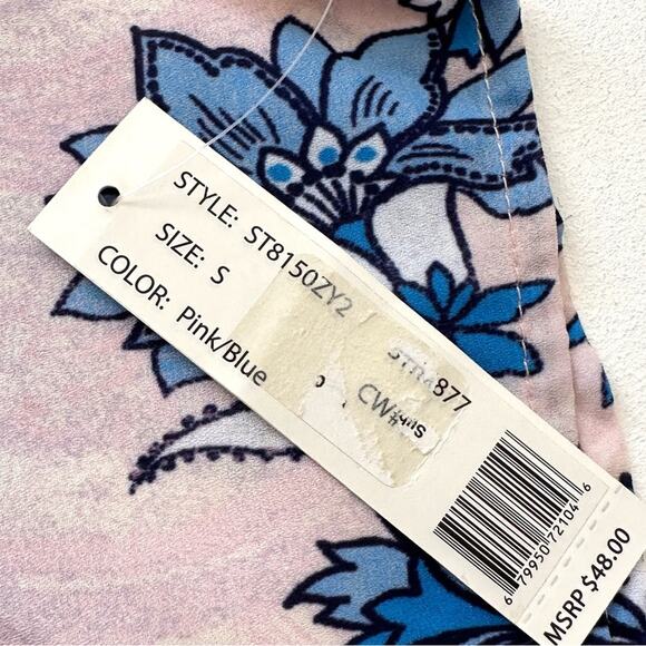 Zac & Rachel Top Poncho Lilac Blue Paisley V-Neck Festival Boho Poncho Small NEW - Picture 10 of 12